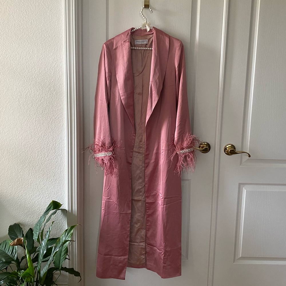 Naked Wardrobe Pink Satin Robe